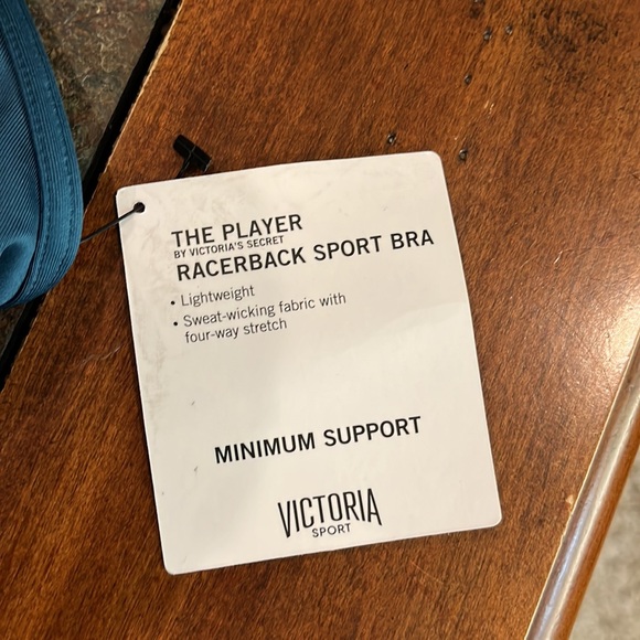 NWT Victoria Sport The Player by VS sports bra teal size Medium minimum support - Picture 2 of 4